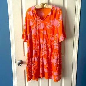 Pink and Orange Floral Dress Size XL
